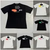 2023 Menswomen'in T Shirt Tişört Palms Palmangel Şehir Tasarımcısı Alfabe Limited Mürekkep Jet Graffiti Mektubu Erkek Yelken Botu Kısa Kollu Sıradan Tshirt Oneli