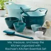 Rachael Ray Mix and Measure, Melamine, Mixing Bowl 측정 컵 및 나일론,기구 세트, 10 피스, 밝은 파란색 및 청록색
