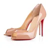 Designer Womens Red Bottoms High Heels Robe en cuir 6cm 8cm 10cm 12cm 14cm Luxurys Platage Peep Toes Sexy