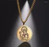 Collane con ciondolo Collana con pedanti vintage Vergine Maria Gioielli religiosi in acciaio inossidabile Regali per uomo Donna