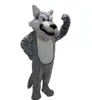 Halloween Fursuit Wolf Mascot Costume Peluche Grey Husky Animal Party Game Fancy Dress Outfit Adulti Pubblicità natalizia