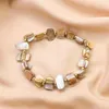 Strand Naturel D'eau Douce Nacre De Perles Irrégulières Bracelet Shell Résine Bracelet Femme Brace Dentelle D'été Plage Bijoux Ensemble Cadeau