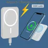 Högkvalitativt batteripaket iPhone -laddare 5W Magnetic PowerBank Wireless laddning 5000mAh Externt bakbatteri för iPhone 12 13 14 Pro Max Powe Bank eted