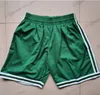 Short de basket-ball de l'équipe Tatum cousu Horford Brown Brogdon Blanc Smart Blanc avec poche zippée Pantalon de survêtement Mesh Retro Sport PANTS Court