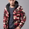 Hommes vers le bas hommes mode Camouflage Parkas à capuche veste courte manteau décontracté pour hommes hiver chaud coupe-vent Slim Fit Sobretudo Masculino