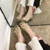 Kappy damskie buty 2023 Spring Fashion Outdoor Pearl Nit Temperament Square Głowica Niski pięta Casual