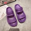Slippers Flats Casual Mulheres sandálias de verão Plataforma lame
