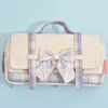 Canvas Large Capacity Portable Pencil Bag Bow Ins Pen Stationery School Japan Case Bags Kawaii Horizontal Girls Z3M3