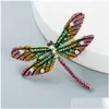 Pinos broches requintados mti color cristal dragonfly broch