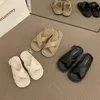 Sandalen Französische Damen Sommer 2023 Flache lässige Sport-Strandschuhe Solide runde Zehen Damen Mädchen Gladiator Sandale