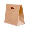 Geschenkpapier, 20 Stück Kraftpapier-Boxsäcke, 28 cm x 15 cm x 28 cm, gestanzte Tragetaschen für den Lebensmittelservice