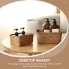 Dinnerware Define Water Hyacinth Basket Rattan Bandejas de maquiagem Organizador de escova de maquiagem Display