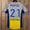 1999 보카 주니어 레트로 마라도나 카니 가아 축구 유니폼 롱 슬리브 1996 1998 2001 2003 2009 2010 Roman Gimenez Riquelme Palermo Tevez Home Football Shirt Top