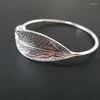 Bracelet mode feuille argent plaqué bracelets pour femmes taille ouverte élégant plante réglable Bracelet femme bijoux anniversaire cadeau