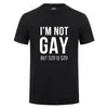 Magliette da uomo I'm Not Gay But 20 Is Funny T-shirt For Man Bisexual Lesbian LGBT Pride Compleanni Regali per feste Camicia di cotone