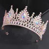 Other Fashion Accessories Baroque Luxury AB Color Crystal Bridal Crown Tiaras Rhinestone Pageant Diadem Veil Tiara Bride Headband Wedding Hair Accesso J230525