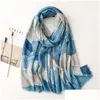 Scarves Spring Fashion Autumn Women Viscose Scarf Lovely Floralwork Hijab Shawls And Wraps Female Foards Echarpe Muslim 180X90Cm Dro Dhiex