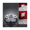 Three Stone Rings Womens Sterling Sier Plated White Zircon Ring Gssr641B Fashion 925 Plate Drop Delivery Jewelry Dhf78