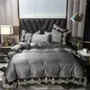 Bedding Sets Luxury Korea Princess Lace Embroidery Duvet Cover Bed Skirt And Pillowcase Nordic Full Size Comforter Set