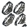 Slap Snap Bracelets Buttoned Braided Bracelet Skl Leather Necklace Gsfb423 Mix Order Drop Delivery Jewelry Dhuzs