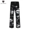 Herren Jeans Streetwear Harajuku Y2K Männer Jeans Lustiger Totenkopf Grafikdruck Lose Denim Hosen Hip Hop Gerade Vintage Casual Punk Hose 230524