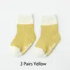 Men's Socks 3 Pairs/0-3 Years Old Baby Spring Thin Cotton Color Blocking Mid-thigh Non-Slip Breathable Children's Stockings