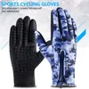 Luvas de ciclismo MotoCycling Camouflage Zipper Winter Men Mulheres Aquecedores de Mão Térmica Acessórios para Bicicletas à prova de vento