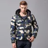 Hommes vers le bas hommes mode Camouflage Parkas à capuche veste courte manteau décontracté pour hommes hiver chaud coupe-vent Slim Fit Sobretudo Masculino