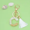 Principais anéis de moda Tassel A-Z Letter Original Resin Ring Bolsa Pingente