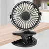 Ny bärbar USB-tabellfläkt Clip-On-typ Uppladdningsbar kylning Mini Desk fan 360 graders rotation 3 Hastigheter Justerbar klipp-on-fläkt