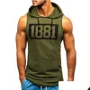 Men'S Tank Tops Mens Brand Gyms Clothing Bodybuilding Hooded Top Cotton Sleeveless Vest Sweatshirt Fitness Workout Sportswear Male D Dhorc