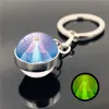 Key Rings Maagd Maria Lumineuze hanger dubbelzijdig glazen ball metaal luxemerk Keychain G230525