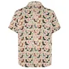 Men's Casual Shirts Dachshund Beach Shirt Floral Dog Print Hawaii Mens Trendy Blouses Short Sleeve Pattern Clothing Big Size