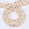 Chains 3.5-4mm White Button Shape Freshwater Pearl Bead Strand For Jewelry Making