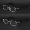 Fashion Designer Eyewear For Women Vintage Mens Original Black Buffalo Horn Glasses Gold Silver Metal Legs Rimless Glasses Mens Travel Tour Eyeglasses Size 54-18-140