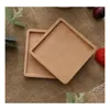 Mats Pads Wooden Coaster Round Square Natural Beech Wood Black Walnut Cup Mat Coffee Caps Bowl Plates Drop Delivery Home Garden Ki Dhk03