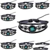 Charm armband äkta läder armband 12 zodiakblå torr konstellationer älskare vävda armband pärlor älskare för gåva droppleverans je dh4md