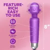 منفذ المصنع Lulu Handheld Electric Back Massager التدليك السحري الشخصي الشديد لاستعادة ألم الجسم العضلي -20 أوضاع أرجوانية