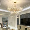 Chandeliers LED Pendant Lamps Luxury Lighting Postmodern Iron Crystal Fixture Home Decoration Bedroom Living Room Villa Lustre