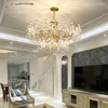 الثريات LED LED PENDANT مصابيح الإضاءة الفاخرة ما بعد الحداثة الحداثة الكريستال لاعبي المنزل الديكور غرفة نوم غرفة المعيشة فيلا بريق