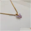 Pendant Necklaces Faceted Chain Butterfly Choker Necklace Twisted Rope For Women Summer Jewelry Drop Delivery Pendants Dhy3B