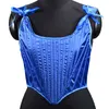 Women's pink bow tie tank corset Fashionable New Satin Waist Tank Top Lace Slim Fit Short Fishbone Tank Top Chest