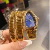 Luksusowa bransoletka dla kobiet zegarek damski złotą węża zegarek najlepsza marka Diamond zegarek ze stali nierdzewnej zegarek damski Watch Christmas Valentine's Dift Dift