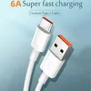 Fast Charge cables 1m 3ft 6A Type c USb Cable For Samsung S8 S9 S10 S20 note 20 htc xiaomi OPPO Huawei android phone Data Line