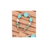 Bracelets De Charme Perles Européennes Rondes Creuses 12 Pièces Beaucoup De Style Mixte Femmes Diy Tibétain Sier Turquoise Bracelet Gttqb3 Drop Deliv Dhtjc