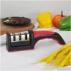 Affûteurs Ajusteur de couteaux Affûteur Handheld Mtifonction 3 étapes Type d'attache rapide outil d'aiguise avec des accessoires de couteaux de cuisine non glisser GAD DH5RB