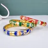 Bangle Beautiful Peking Cloisonne Armband dubbelskikt Kristaller Kvinnlig etnisk stil smycken