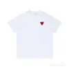 Tasarımcılar Amis Paris Shirit 2023ss Bahar Klasik Kalp Düz Renk Büyük Aşk Yuvarlak Boyun Kalp Kısa Kollu Tişört Erkekler ve Kadınlar Uy13
