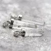 Pendant Necklaces PM28451 10pcs Healing Crystal Clear Quartz Point Silver Cap Hexagon Prism Jewelry