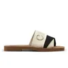 Nya designer tofflor Woody Flat Mule Sandals segla cloe rosa blå beige mesh kvinnors lyx toffel kvinnor casual mode sandal